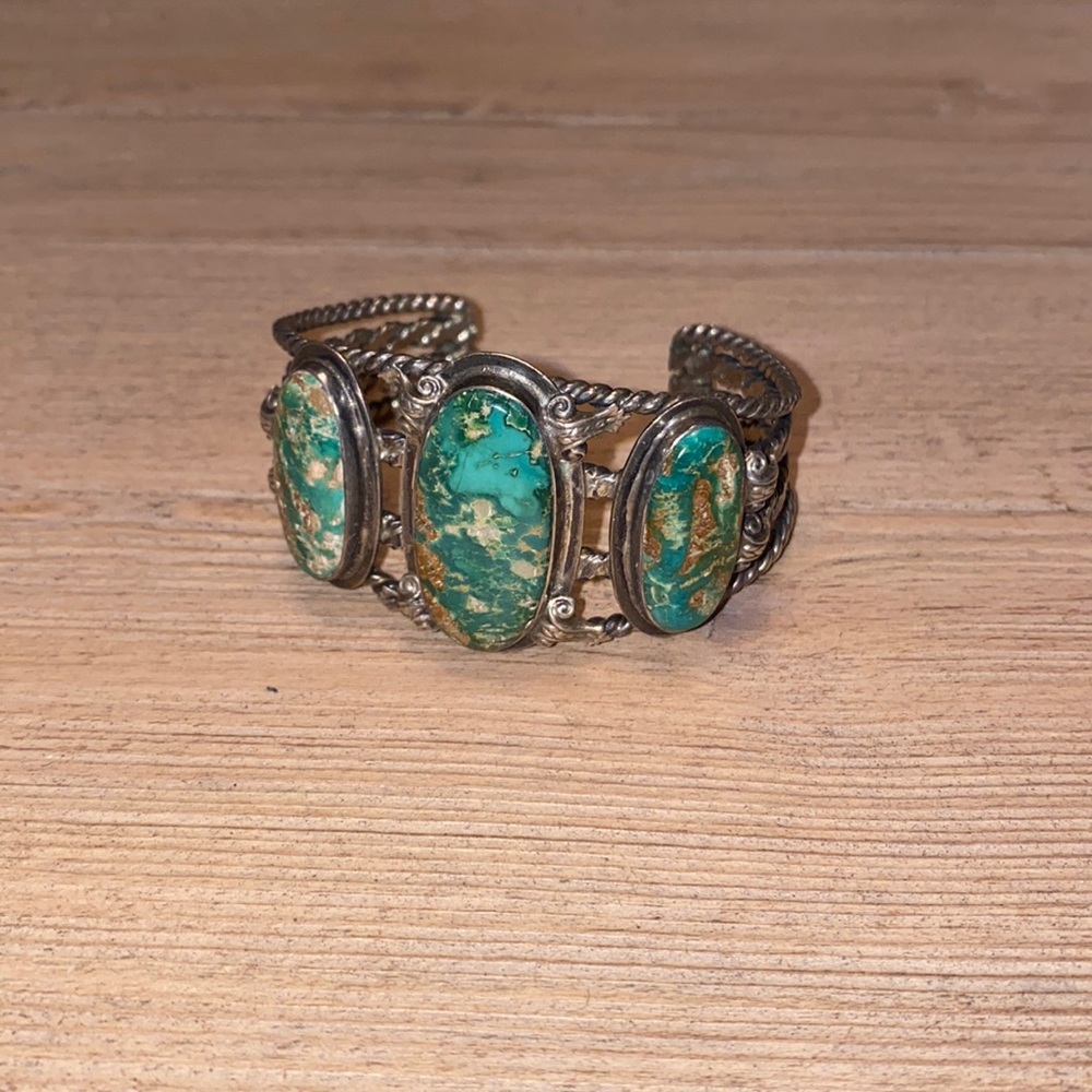 Antique turquoise cuff bracelet